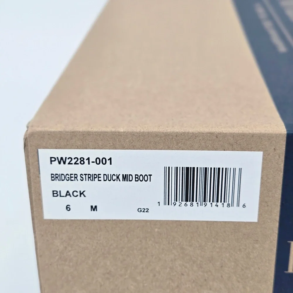 Pendleton Bridger Stripe Duck Mid Boot Black Waterproof Winter Women Shoes 6 NIB